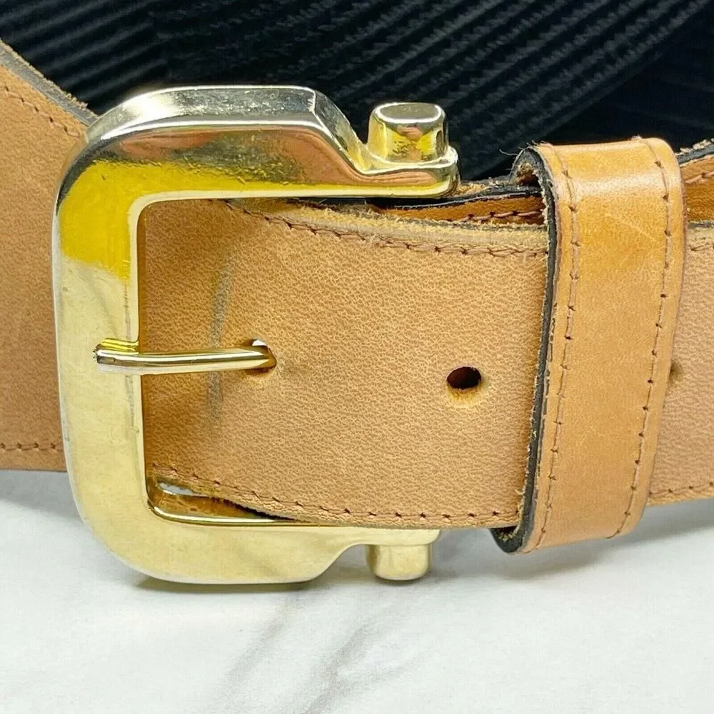Vintage The Limited Stretch Belt Leather Trim Gold Hardware Medium (M) ✨